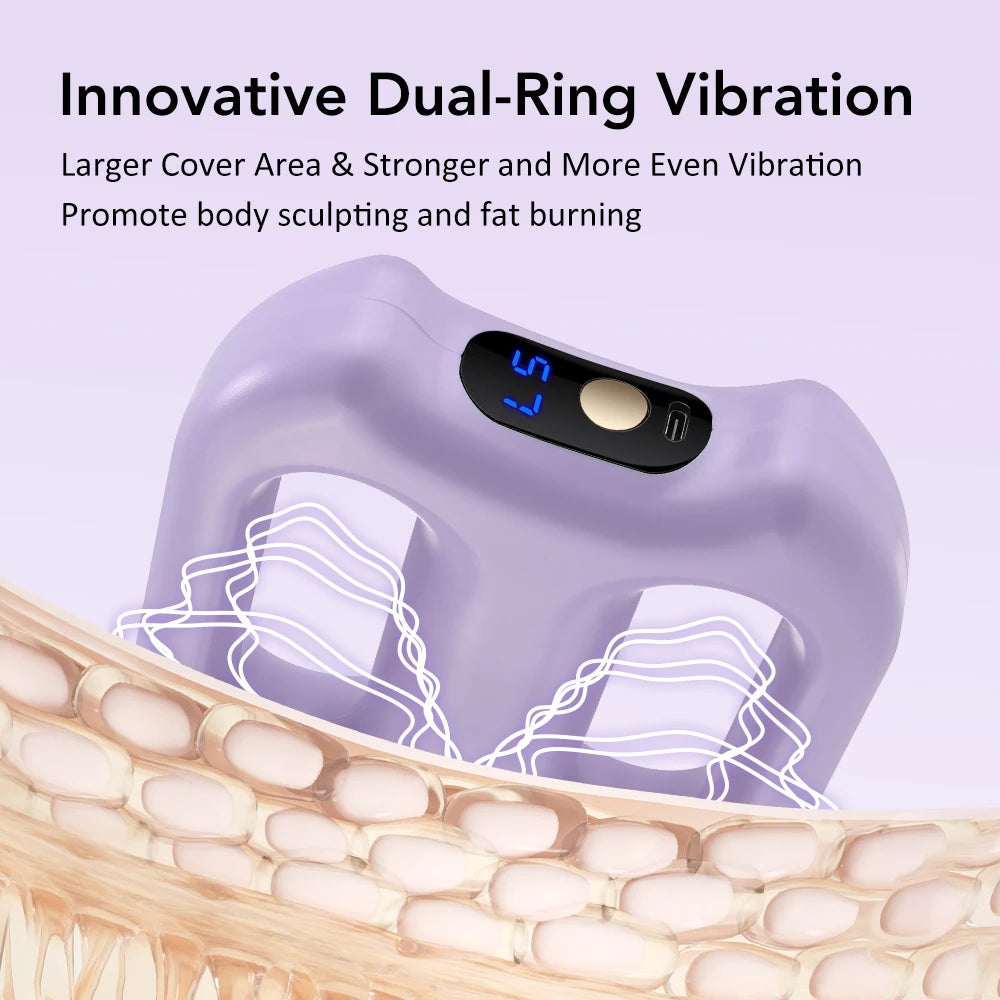 portable dual-ring vibration fascia massager belt for body slimming fat burning and muscle relief