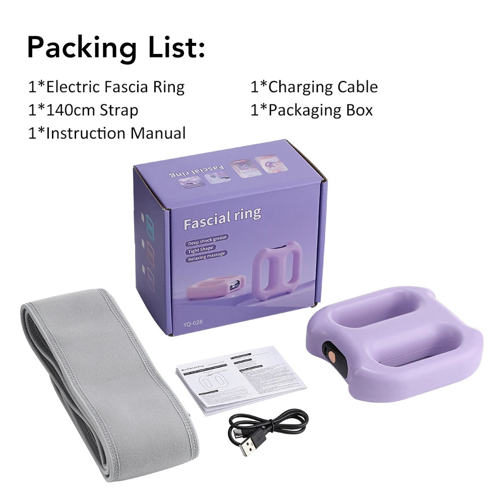 portable dual-ring vibration fascia massager belt for body slimming fat burning and muscle relief