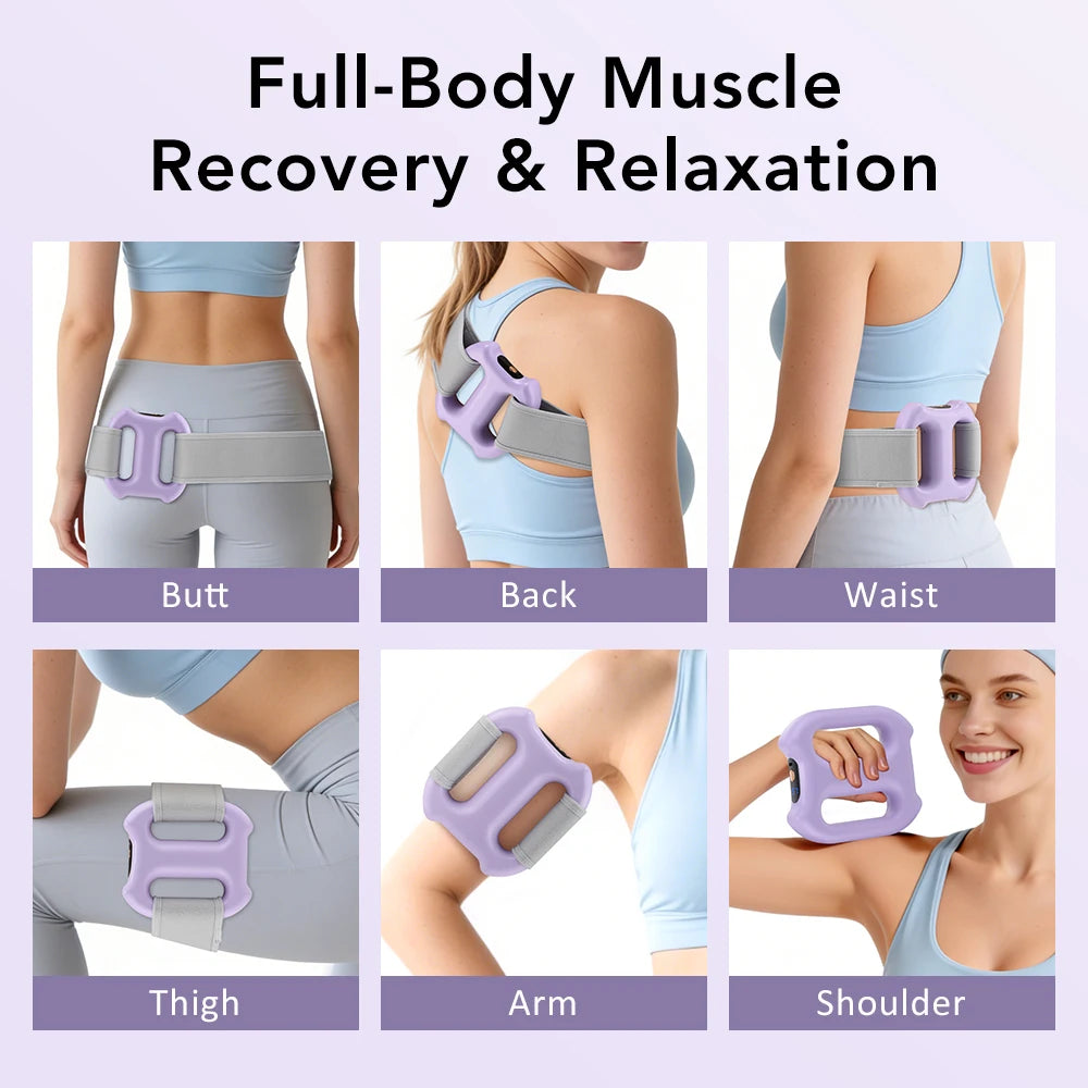 portable dual-ring vibration fascia massager belt for body slimming fat burning and muscle relief