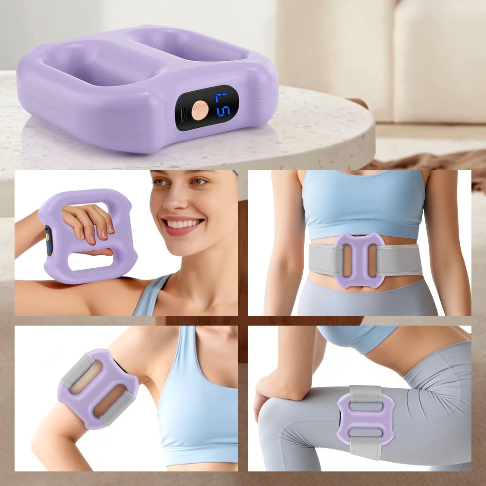 portable dual-ring vibration fascia massager belt for body slimming fat burning and muscle relief