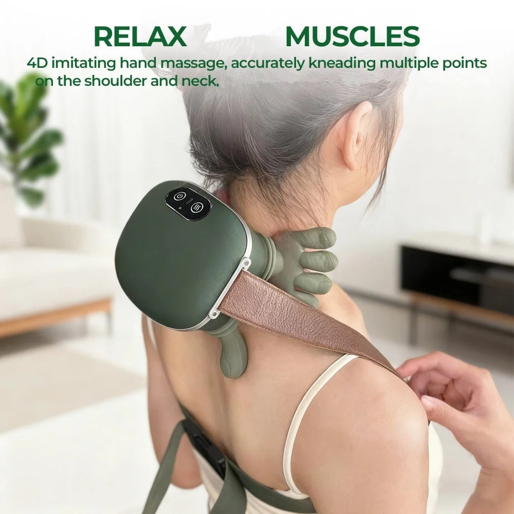 Bionic Finger Neck Shoulder Massager Wireless Trapezius Neck Cervical Kneading Massage Shawl Brushless Motor Neck masajeador