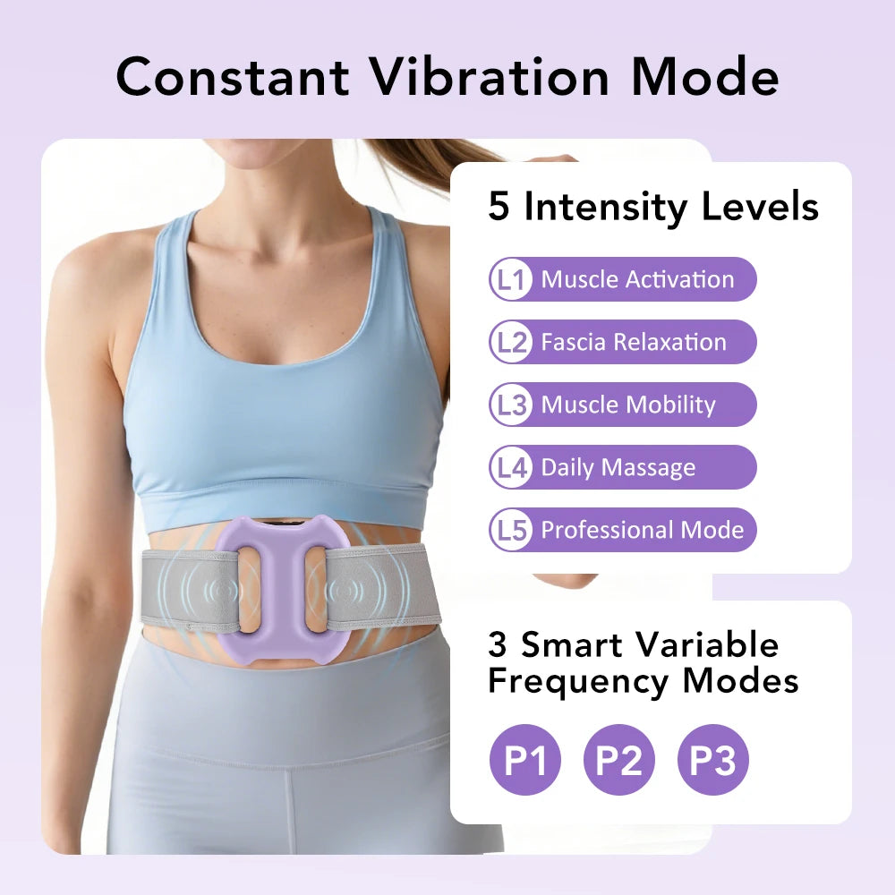 portable dual-ring vibration fascia massager belt for body slimming fat burning and muscle relief