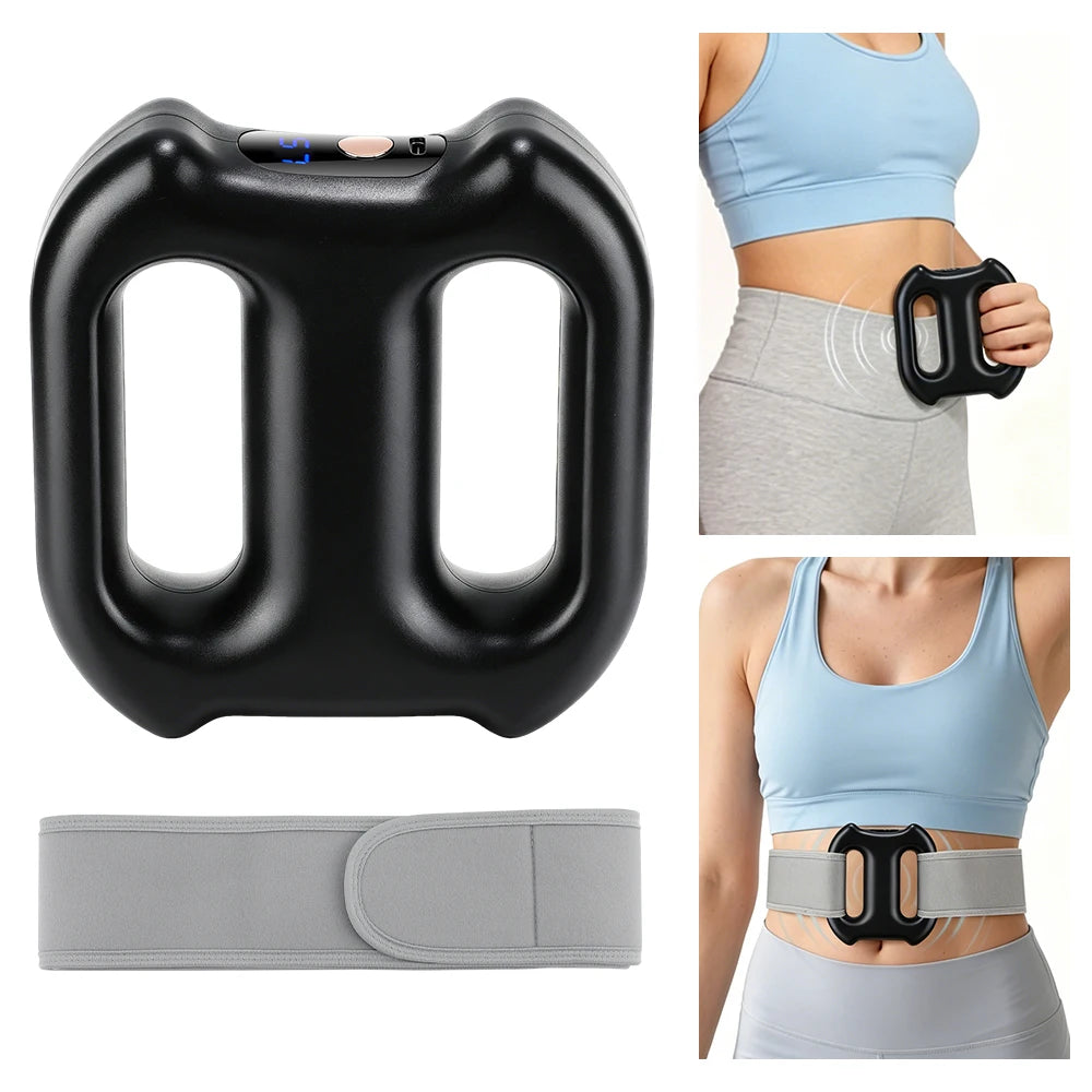 portable dual-ring vibration fascia massager belt for body slimming fat burning and muscle relief