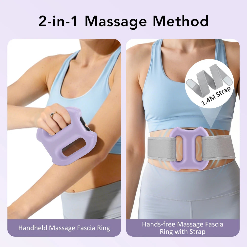 portable dual-ring vibration fascia massager belt for body slimming fat burning and muscle relief